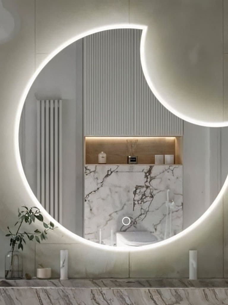 LED Crescent Bathroom Mirror LRM-0136