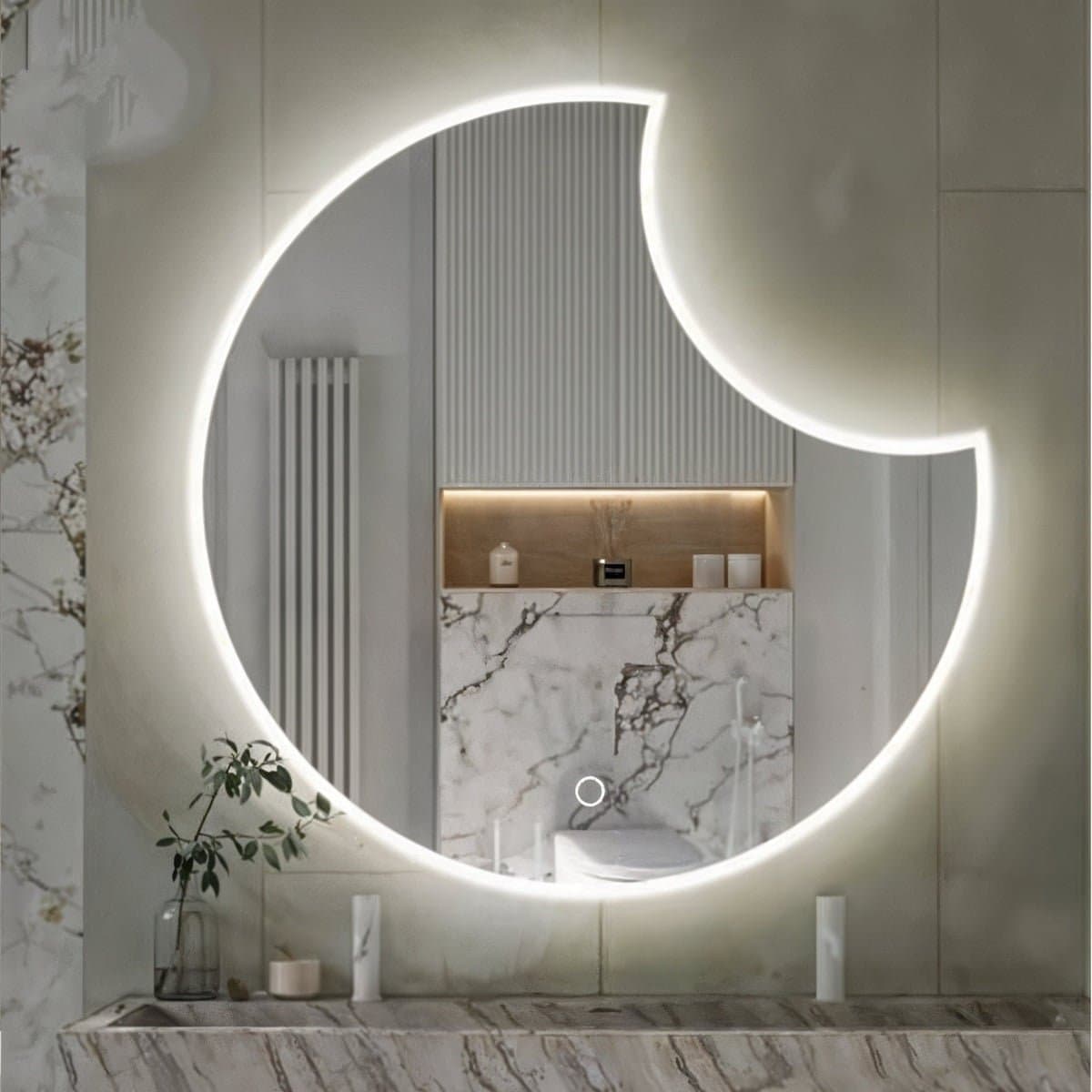 LED Crescent Bathroom Mirror LRM-0136