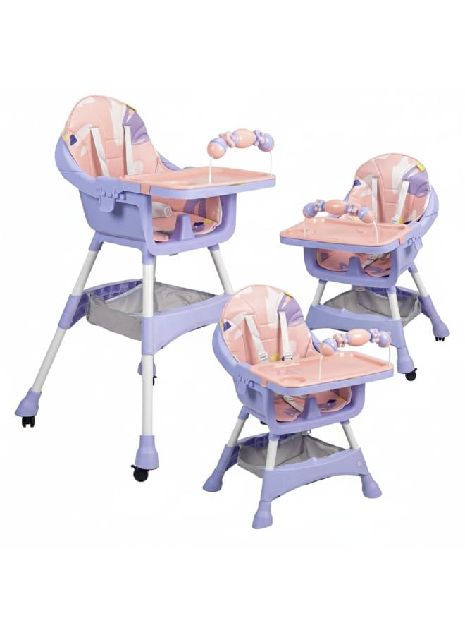 Two-level baby high chair S360, pink and purple — main view