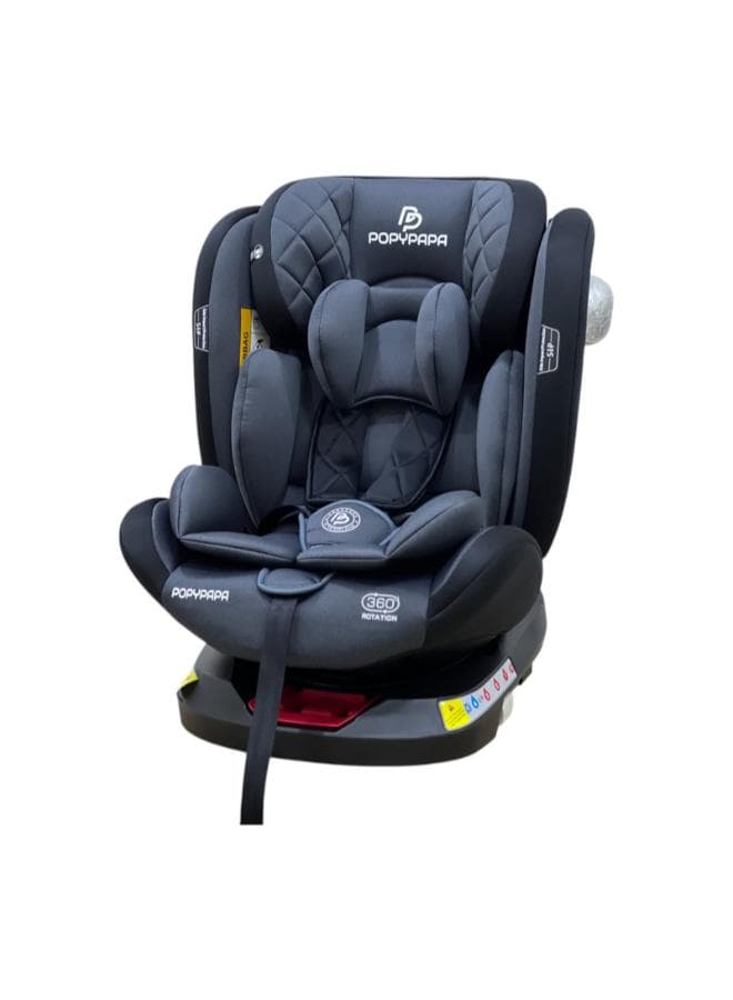 Popypapa three-stage car seat 0-36 kg with ISOFIX and 360° rotation, dark grey