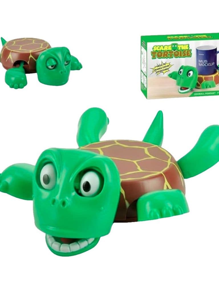 3D Printed Interactive Turtle Coaster with Funny Laughing Expression Multicolor for Home Office and Kids Room Decor