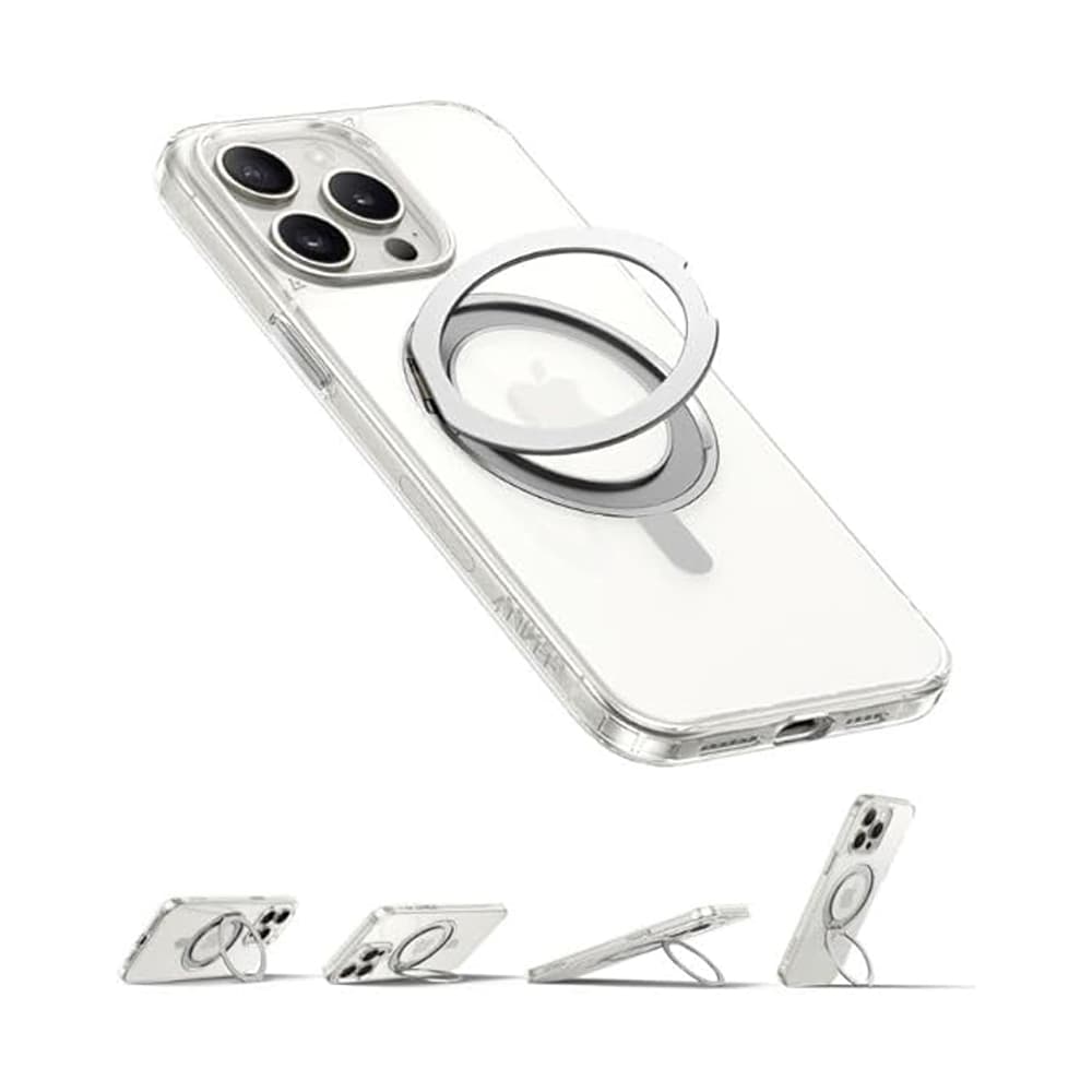 Anker FlexStand clear magnetic case for iPhone 16 Pro Max with built-in kickstand