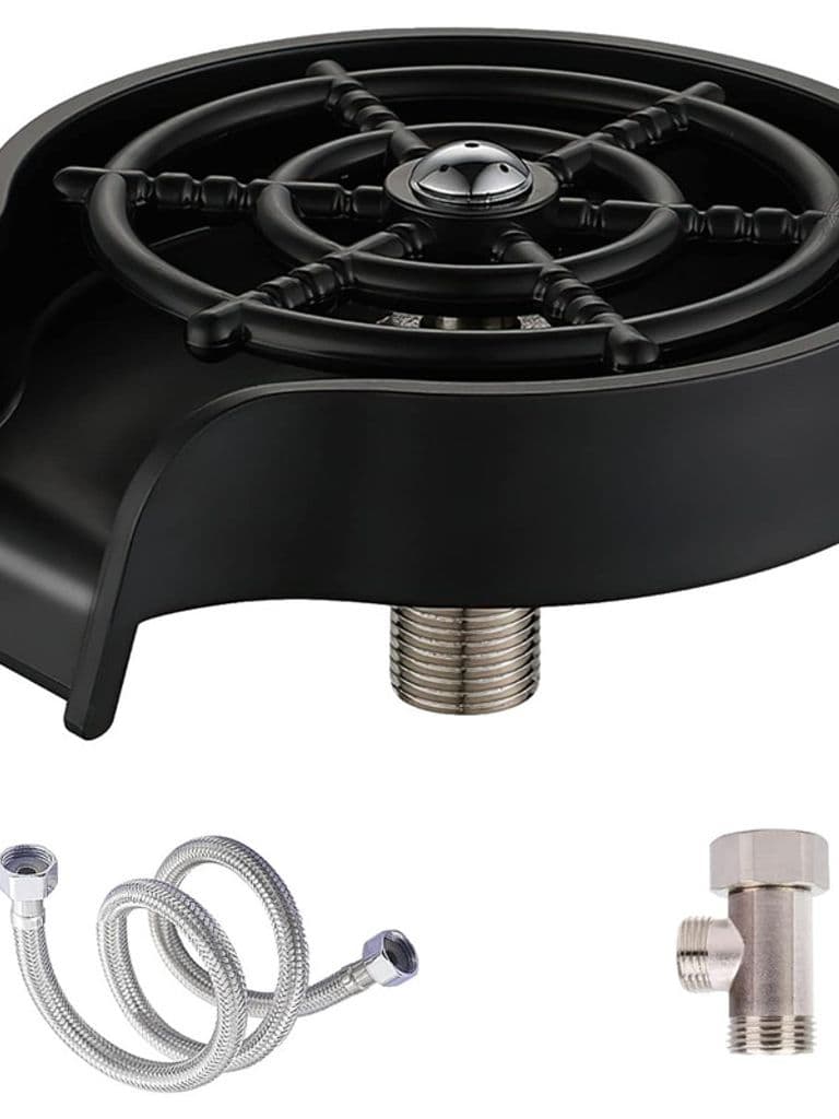 Automatic cup cleaner for kitchen sink