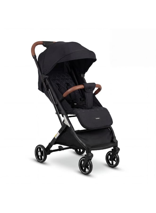 Burbay lightweight compact travel stroller with luggage handle, black — main view