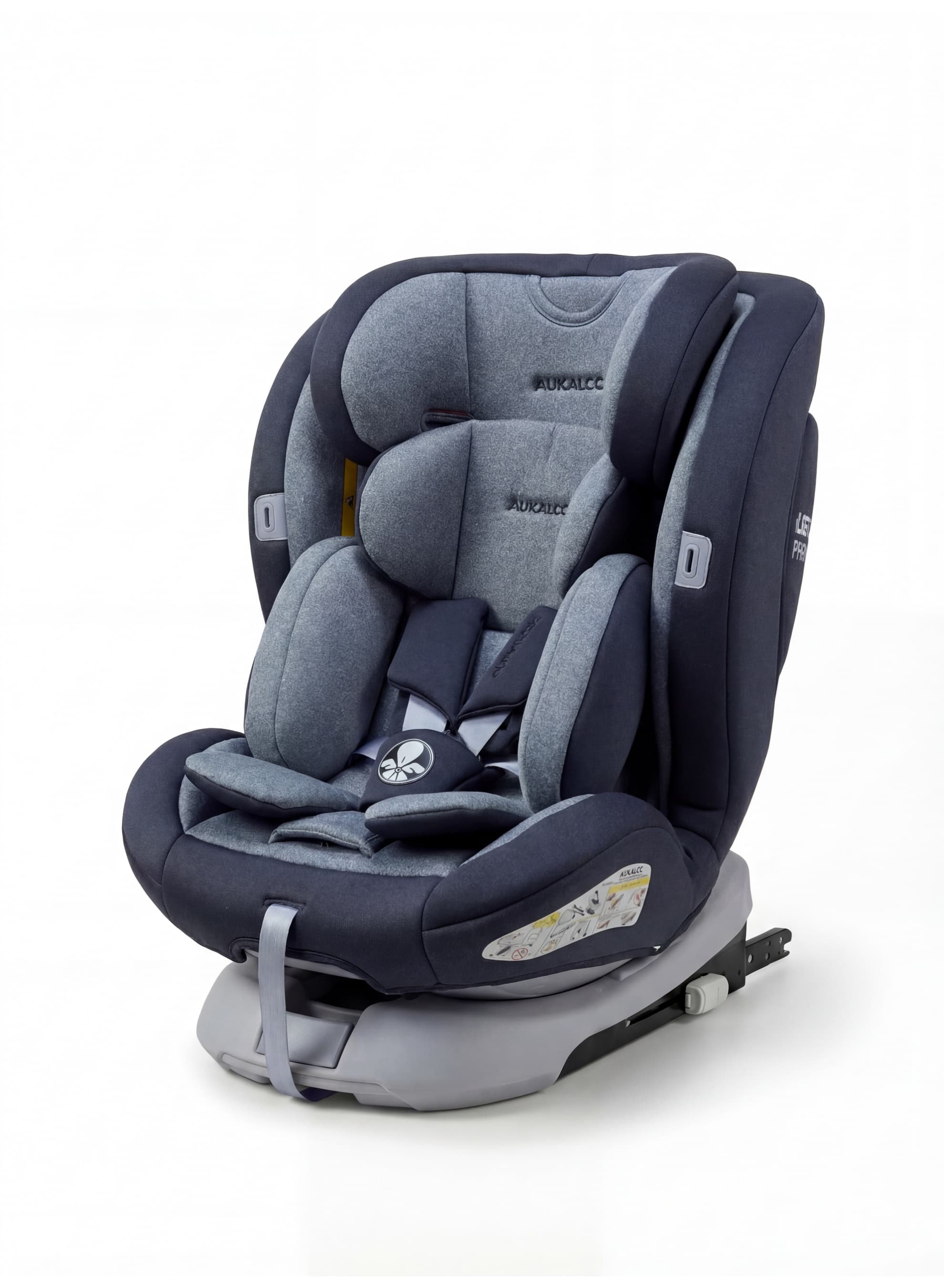 360° rotating baby car seat with ISOFIX, black — main view
