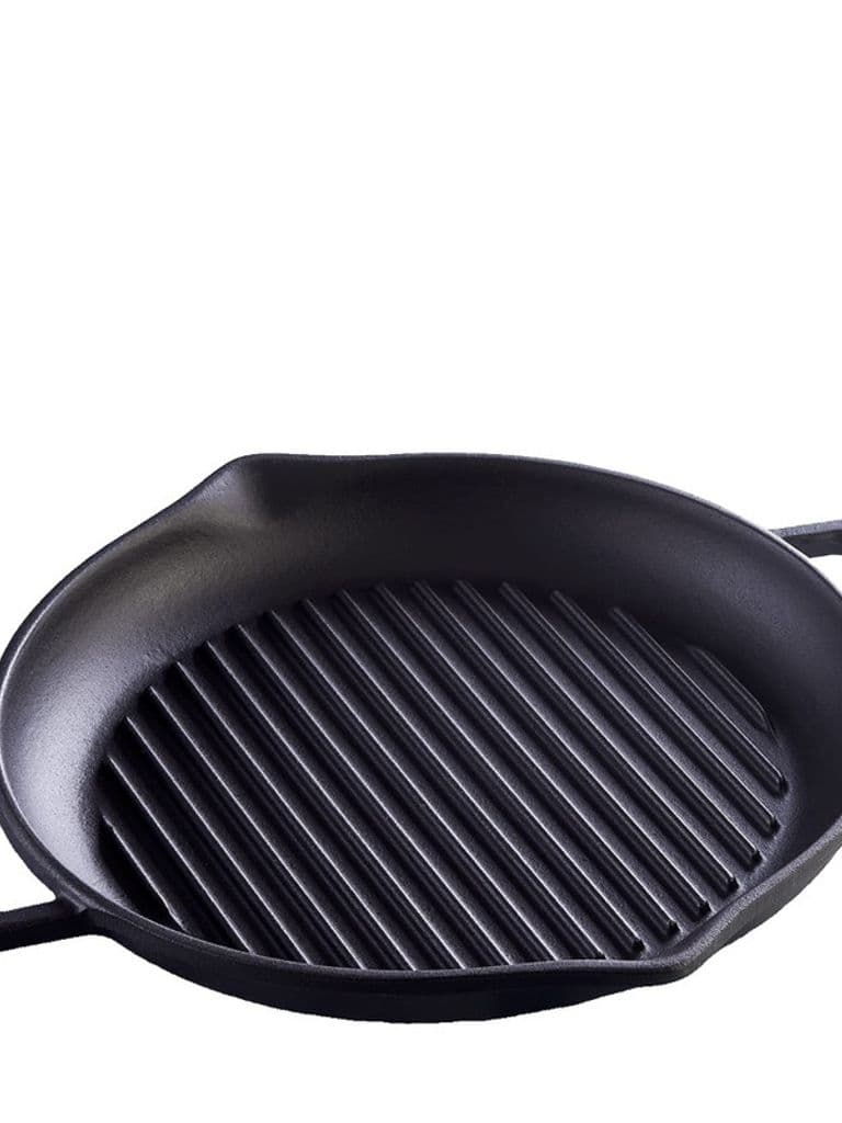 Cast iron grill pan, 2 handles, 25 cm, from ebasket
