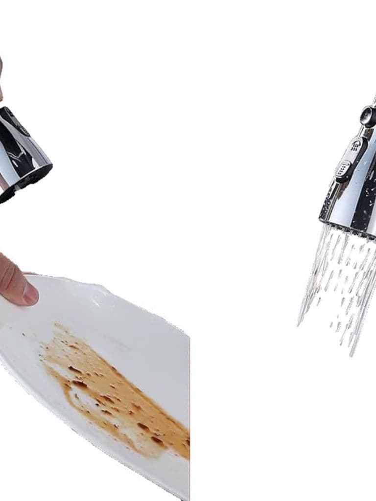 Generic 360 Degree Rotary Kitchen Spray Head Tap with 3 Water Flow Functions Polished Finish