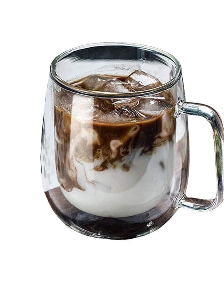 Generic Double Glass Wall Insulated Coffee Mug, Clear Borosilicate Glass, 250ml for Hot & Cold Drinks