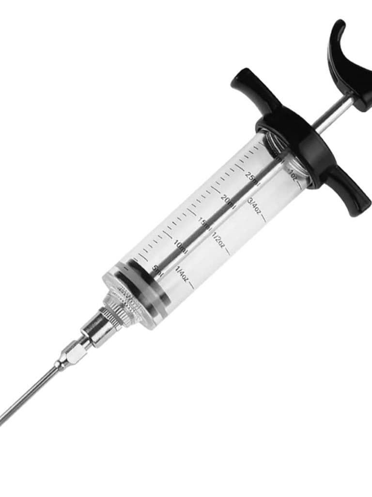 Generic Meat Seasoning Injector Syringe for Chicken Fish and Beef Black 304 Stainless Steel 30ml Capacity