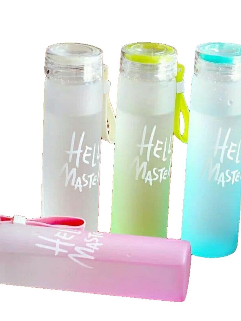 Hello Master Glass Water Bottle White 400ml
