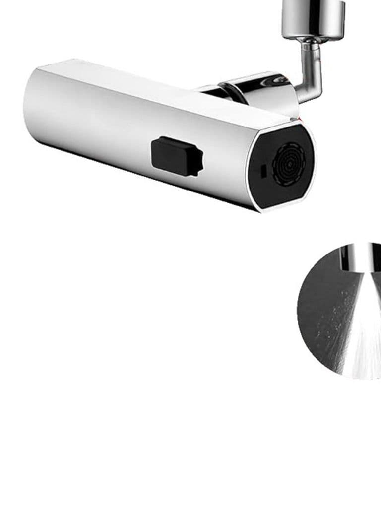 Kitchen tap with waterfall design, 3 in 1 rotor 360 degree tap, 3 function waterfall tap, water-saving kitchen sink tap for kitchen tub (silver)