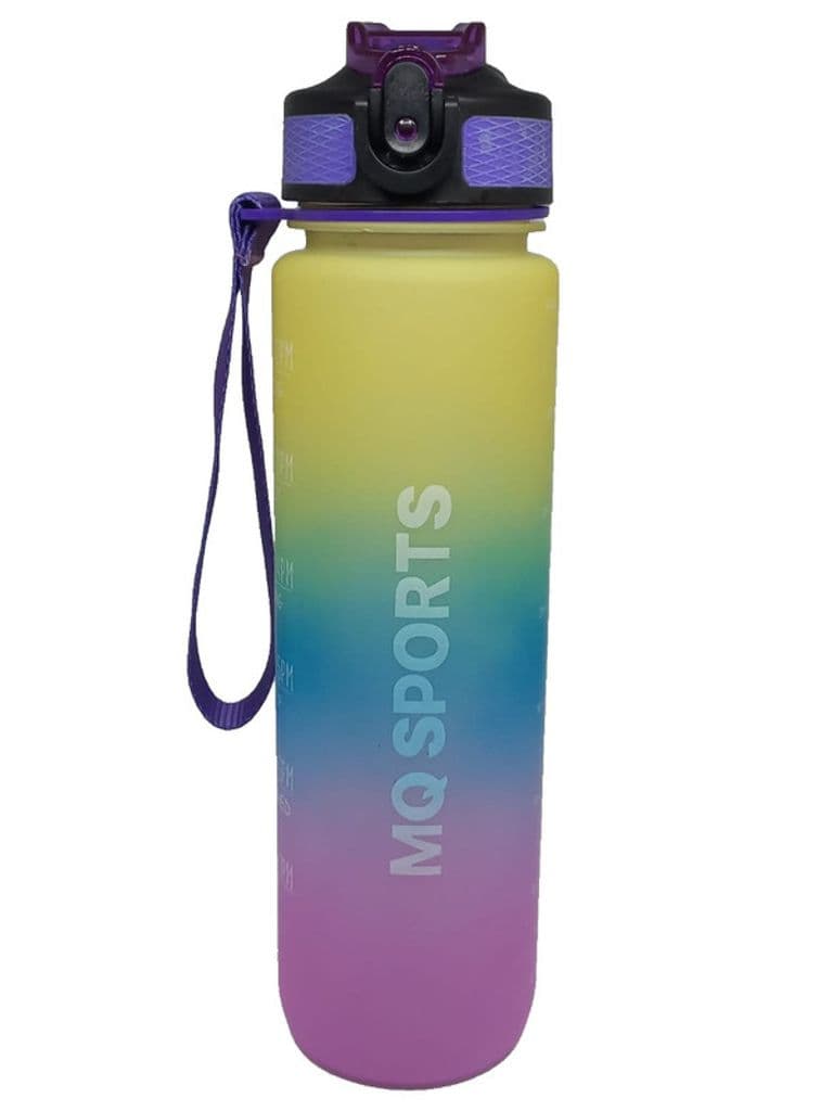 MQ Motivational Water Bottle with Straw 1L