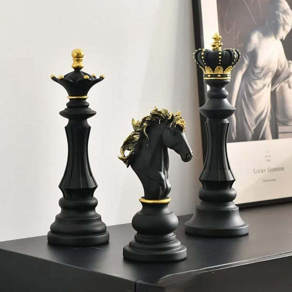 Polyester Table Accessory Set 3 Pieces, black and gold