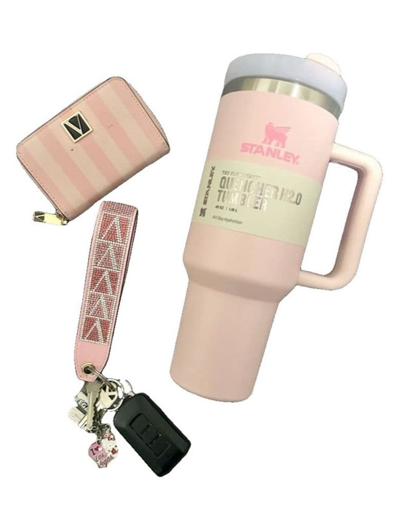 Thermal mug with straw - 1180 ml - pink