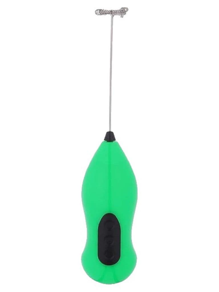Yasin Battery Operated Handheld Milk Frother for Nescafe and Cappuccino Stainless Steel Plastic Green